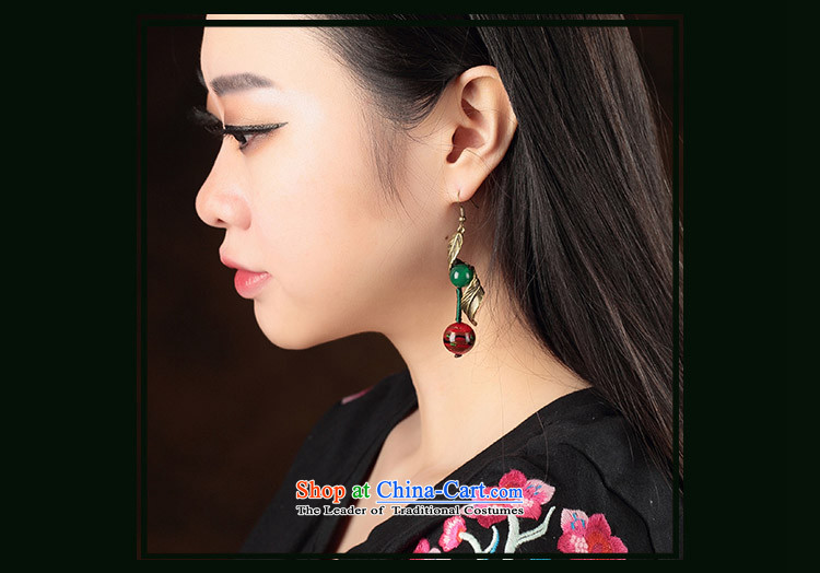 Green glass ornaments Red Agate ancient style China wind earrings long temperament female ancient ear ear ornaments fall arrester for Ear Clip copper-colored _Fit plus $2 No Kungkuan Picture, prices, brand platters! The elections are supplied in the national character of distribution, so action, buy now enjoy more preferential! As soon as possible.