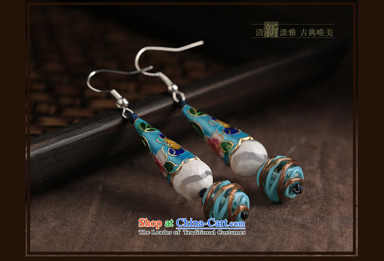 Ethnic earrings female long ancient ear ear fall arrester temperament hanging glass retro jewelry Cloisonne Accessory female plain alloy earhook_high hardness, not easy to deform picture, prices, brand platters! The elections are supplied in the national character of distribution, so action, buy now enjoy more preferential! As soon as possible.
