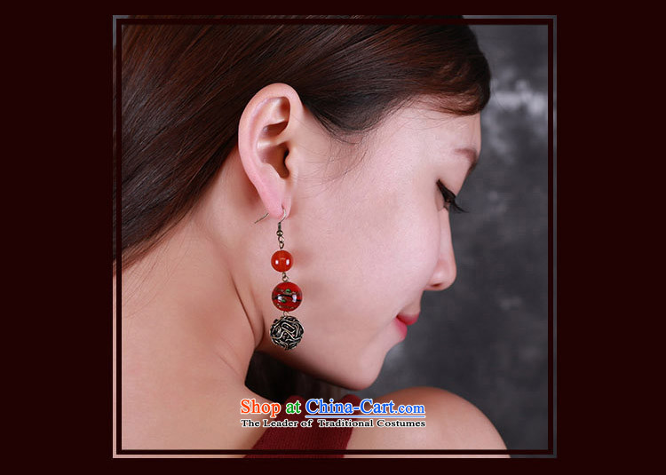 Original China wind earrings retro sheikhs wind ear fall arrest without Kungkuan glass agate short of Ear Ornaments ordinary alloy earhook copper-colored_high hardness, not easy to deform picture, prices, brand platters! The elections are supplied in the national character of distribution, so action, buy now enjoy more preferential! As soon as possible.