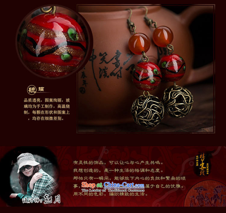 Original China wind earrings retro sheikhs wind ear fall arrest without Kungkuan glass agate short of Ear Ornaments ordinary alloy earhook copper-colored_high hardness, not easy to deform picture, prices, brand platters! The elections are supplied in the national character of distribution, so action, buy now enjoy more preferential! As soon as possible.