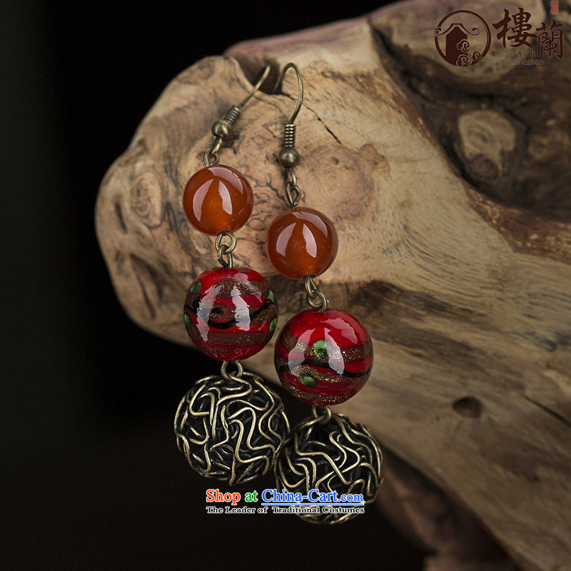 Original China wind earrings retro sheikhs wind ear fall arrest without Kungkuan glass agate short of Ear Ornaments 925 Yingerh Cod check_ANTI-ALLERGY plus 2 Yuan, possession of the United States , , , shopping on the Internet