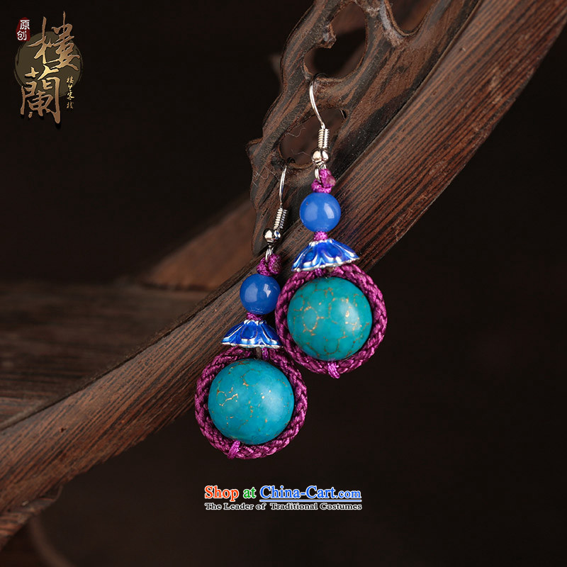 Ethnic earrings retro ear Fall Arrest China wind blue furnishings female short-Kungkuan Ear Clip Ear Ornaments 925 Yingerh Cod check_ANTI-ALLERGY plus 2 Yuan, possession of the United States , , , shopping on the Internet