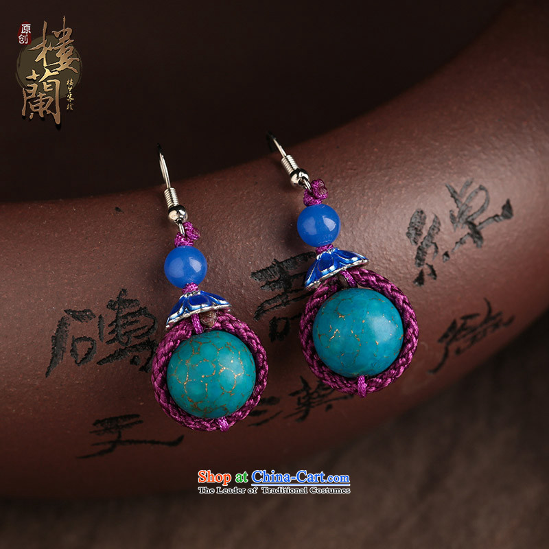 Ethnic earrings retro ear Fall Arrest China wind blue furnishings female short-Kungkuan Ear Clip Ear Ornaments 925 Yingerh Cod check_ANTI-ALLERGY plus 2 Yuan, possession of the United States , , , shopping on the Internet