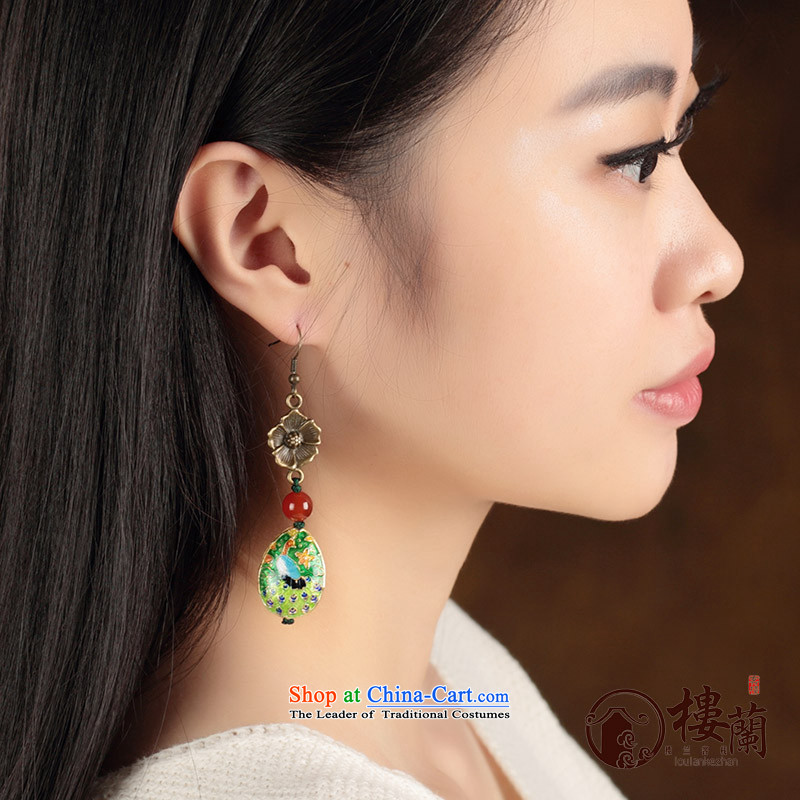 China wind Cloisonne Accessory agate ornaments of ethnic earrings no Kungkuan Ear Clip retro ear fall arrest girls ordinary alloy earhook copper-colored_high hardness, not easy to deform, possession of the United States , , , shopping on the Internet