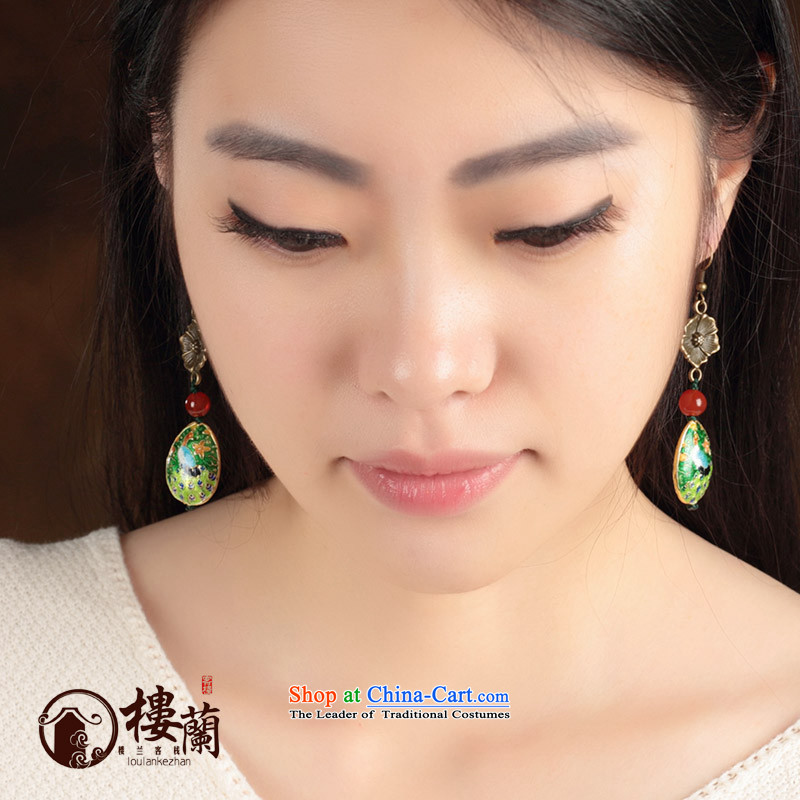 China wind Cloisonne Accessory agate ornaments of ethnic earrings no Kungkuan Ear Clip retro ear fall arrest girls ordinary alloy earhook copper-colored_high hardness, not easy to deform, possession of the United States , , , shopping on the Internet