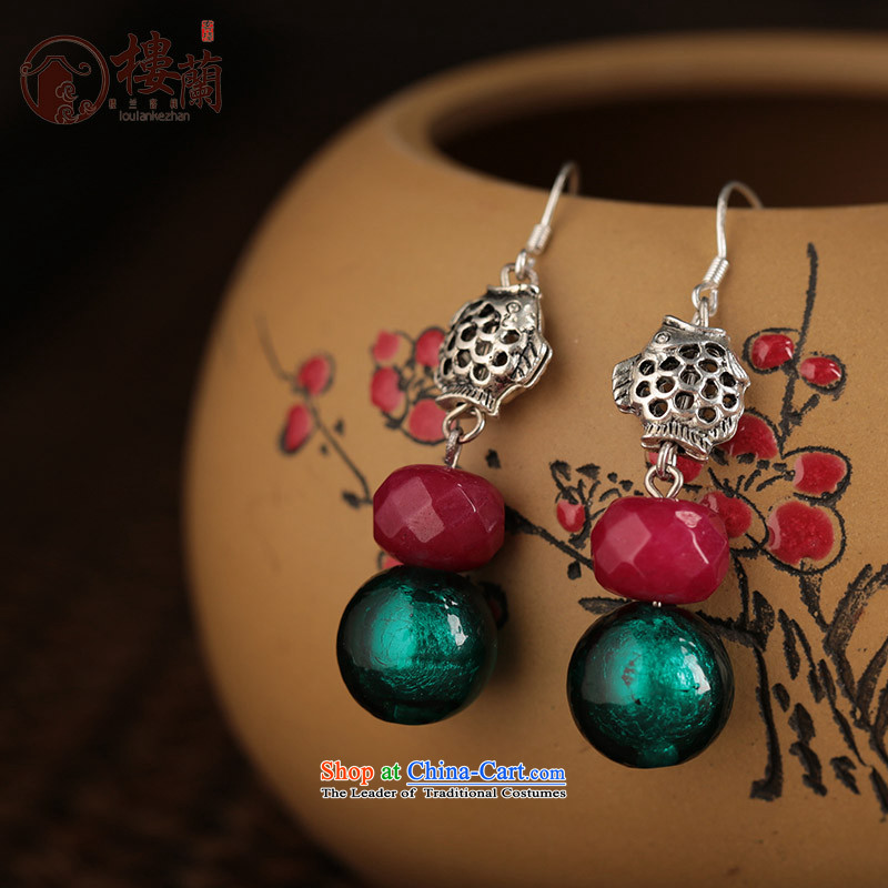 Glass Classical Chinese earrings sheikhs wind ears pierced ears female retro-ornaments of ethnic ear fall arrest ordinary alloy earhook_high hardness, not easy to deform, possession of the United States , , , shopping on the Internet