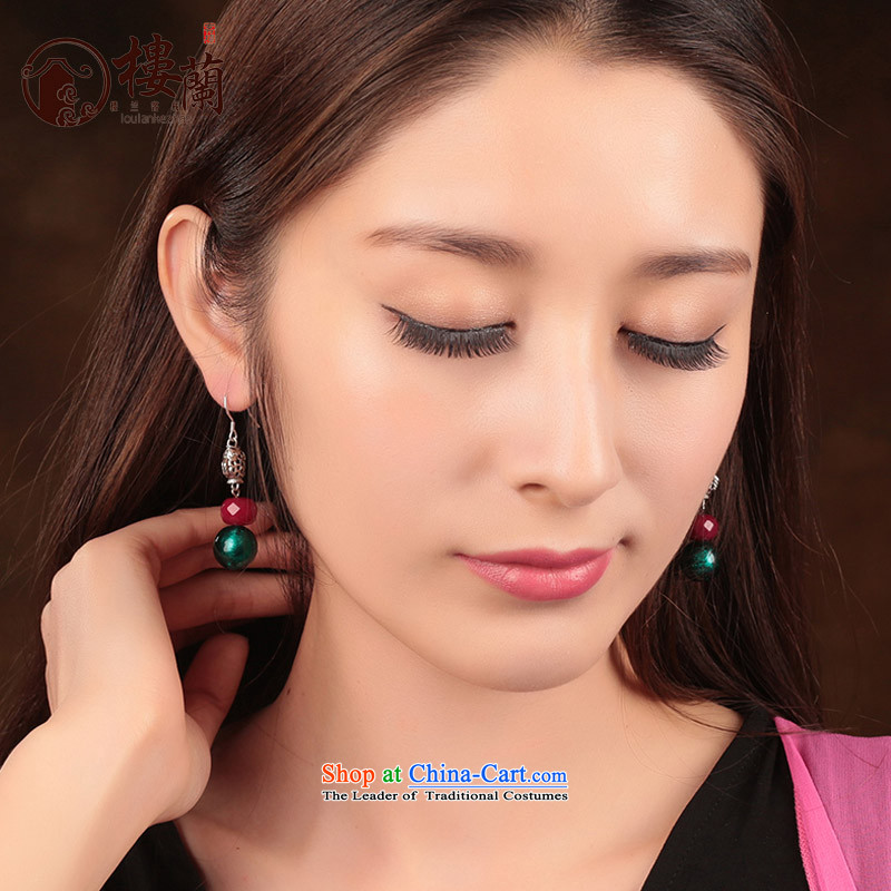 Glass Classical Chinese earrings sheikhs wind ears pierced ears female retro-ornaments of ethnic ear fall between Ear Clip Silver _Fit No Kungkuan, 2 from $US , , , shopping on the Internet