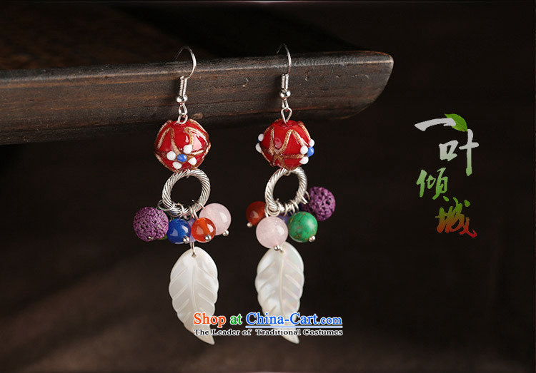 Seashell leaves glass powder Crystal Jewelry products ancient style of ethnic earrings ear fall arrest long female switch Ear Clip (2) Picture, prices, brand platters! The elections are supplied in the national character of distribution, so action, buy now enjoy more preferential! As soon as possible.