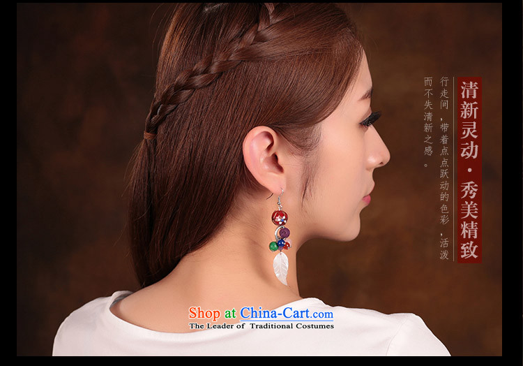 Seashell leaves glass powder Crystal Jewelry products ancient style of ethnic earrings ear fall arrest long female switch Ear Clip (2) Picture, prices, brand platters! The elections are supplied in the national character of distribution, so action, buy now enjoy more preferential! As soon as possible.