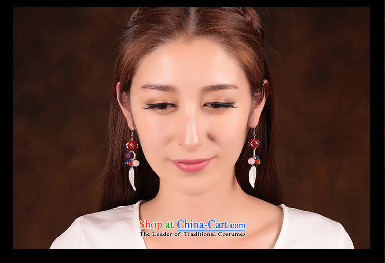 Seashell leaves glass powder Crystal Jewelry products ancient style of ethnic earrings ear fall arrest long female switch Ear Clip (2) Picture, prices, brand platters! The elections are supplied in the national character of distribution, so action, buy now enjoy more preferential! As soon as possible.