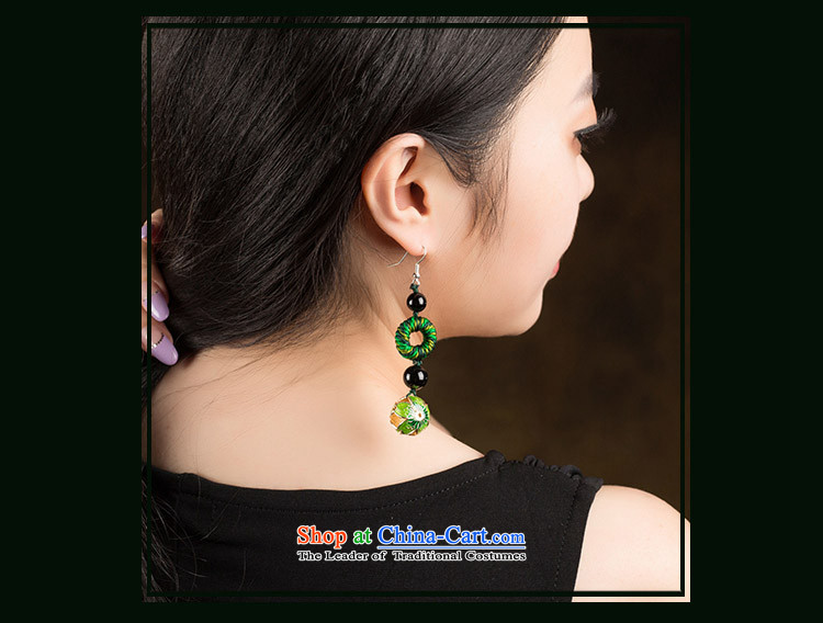 Long Green Cloisonne Accessory decor original earrings manually ornaments ear ancient China wind ear fall arrest girls ordinary alloy earhook_high hardness, not easy to deform picture, prices, brand platters! The elections are supplied in the national character of distribution, so action, buy now enjoy more preferential! As soon as possible.
