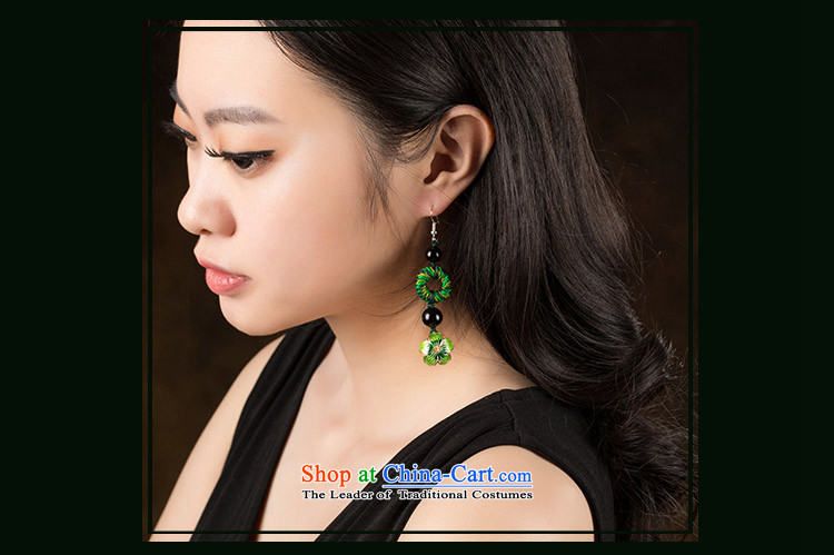 Long Green Cloisonne Accessory decor original earrings manually ornaments ear ancient China wind ear fall arrest girls ordinary alloy earhook_high hardness, not easy to deform picture, prices, brand platters! The elections are supplied in the national character of distribution, so action, buy now enjoy more preferential! As soon as possible.