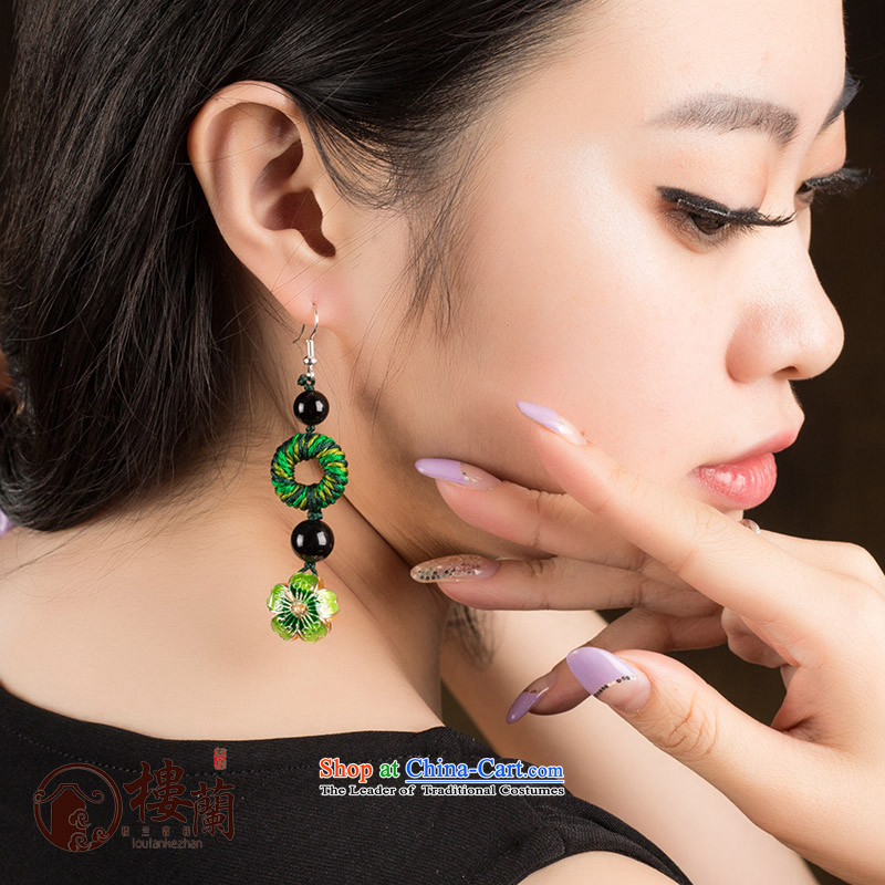 Long Green Cloisonne Accessory decor original earrings manually ornaments ear ancient China wind ear fall arrest girls 925 Yingerh Cod check_ANTI-ALLERGY plus 2 Yuan, possession of the United States , , , shopping on the Internet