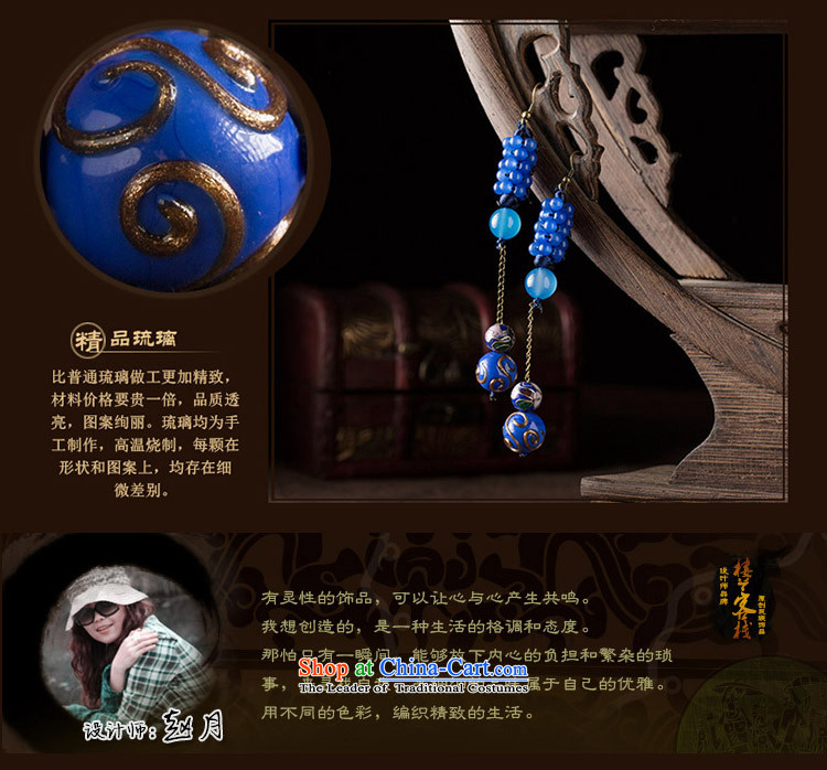 Blue glass earrings classic Chinese Wind Cloisonne Accessory jewelry ancient long ear ear ornaments girls between the fall arrester Ear Clip copper-colored _Fit plus $2 No Kungkuan Picture, prices, brand platters! The elections are supplied in the national character of distribution, so action, buy now enjoy more preferential! As soon as possible.
