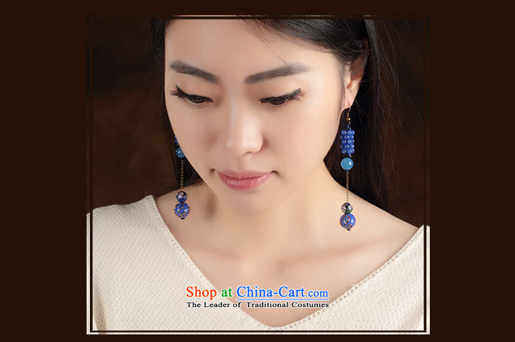 Blue glass earrings classic Chinese Wind Cloisonne Accessory jewelry ancient long ear ear ornaments girls between the fall arrester Ear Clip copper-colored _Fit plus $2 No Kungkuan Picture, prices, brand platters! The elections are supplied in the national character of distribution, so action, buy now enjoy more preferential! As soon as possible.
