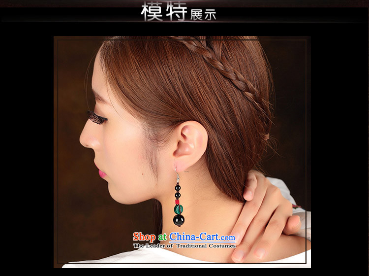 Sepia original ear ornaments black manually agate accessories female ethnic earrings ancient style ear Fall Arrest of ordinary alloy earhook_high hardness, not easy to deform picture, prices, brand platters! The elections are supplied in the national character of distribution, so action, buy now enjoy more preferential! As soon as possible.