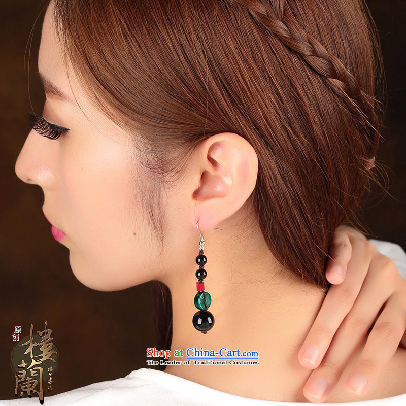 Sepia original ear ornaments black manually agate accessories female ethnic earrings ancient style ear Fall Arrest of ordinary alloy earhook_high hardness, not easy to deform, possession of the United States , , , shopping on the Internet