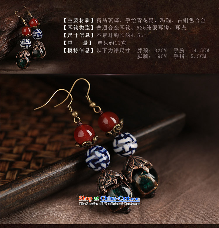 Original ethnic earrings porcelain Red Agate Pendant female retro Newworkshop Ear Ornaments between China wind Ear Clip copper-colored _Fit plus $2 No Kungkuan Picture, prices, brand platters! The elections are supplied in the national character of distribution, so action, buy now enjoy more preferential! As soon as possible.