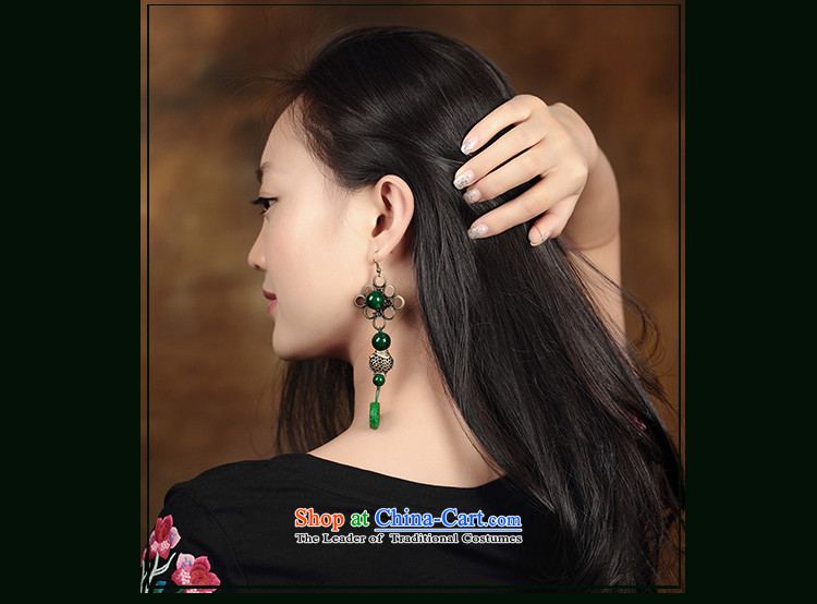 Green paint fish decorations long ethnic earrings retro ear Ancient Costume Ear Ornaments fall arrest girls ordinary alloy earhook_high hardness, not easy to deform picture, prices, brand platters! The elections are supplied in the national character of distribution, so action, buy now enjoy more preferential! As soon as possible.