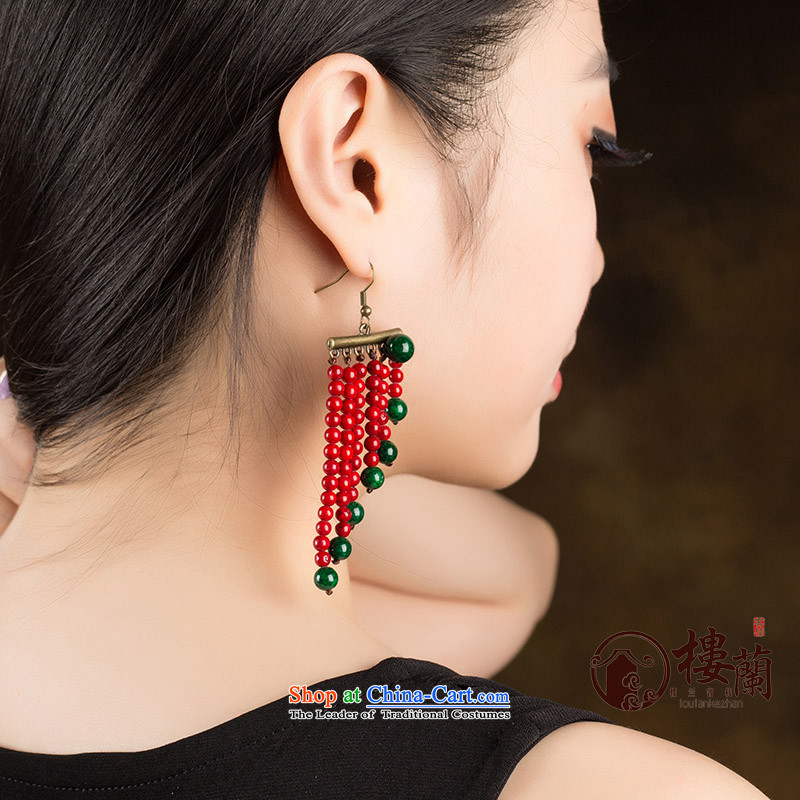 Ancient Costume Jewelry China wind magenta stream Sioux nation wind earrings marriages ear fall arrest girls ordinary alloy earhook copper-colored_high hardness, not easy to deform, possession of the United States , , , shopping on the Internet