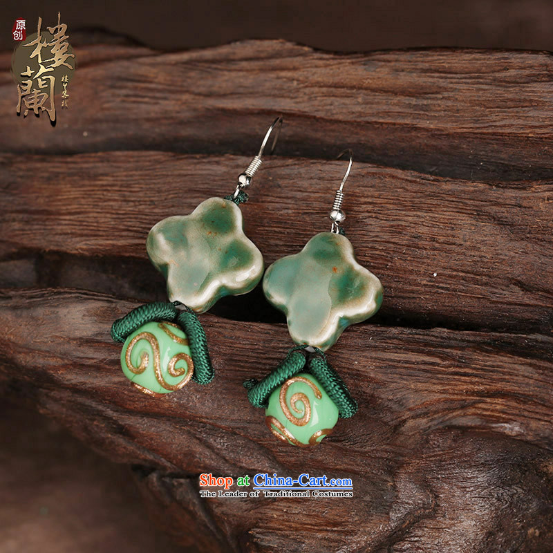 Ancient earrings sheikhs wind jewelry products gentlewoman short-fall arrester ceramic glaze Kungkuan ear ear ornaments 925 Yingerh Cod check_ANTI-ALLERGY