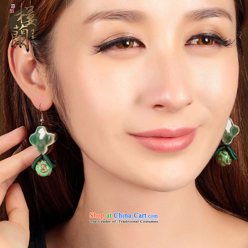 Ancient earrings sheikhs wind jewelry products gentlewoman short-fall arrester ceramic glaze Kungkuan ear ear ornaments switch Ear Clip Silver _Fit, possession of the United States No Kungkuan shopping on the Internet has been pressed.