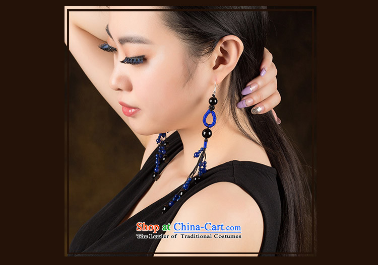 Ancient Costume earrings dark blue agate retro ethnic decorations female long temperament ear fall arrest ordinary alloy earhook_high hardness, not easy to deform picture, prices, brand platters! The elections are supplied in the national character of distribution, so action, buy now enjoy more preferential! As soon as possible.