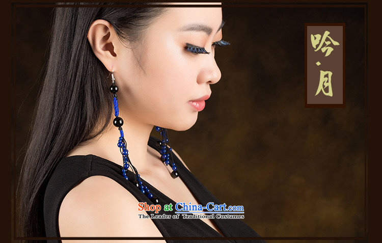 Ancient Costume earrings dark blue agate retro ethnic decorations female long ear fall between temperament Ear Clip Silver _Fit Plus 2$Kungkuan no picture, prices, brand platters! The elections are supplied in the national character of distribution, so action, buy now enjoy more preferential! As soon as possible.