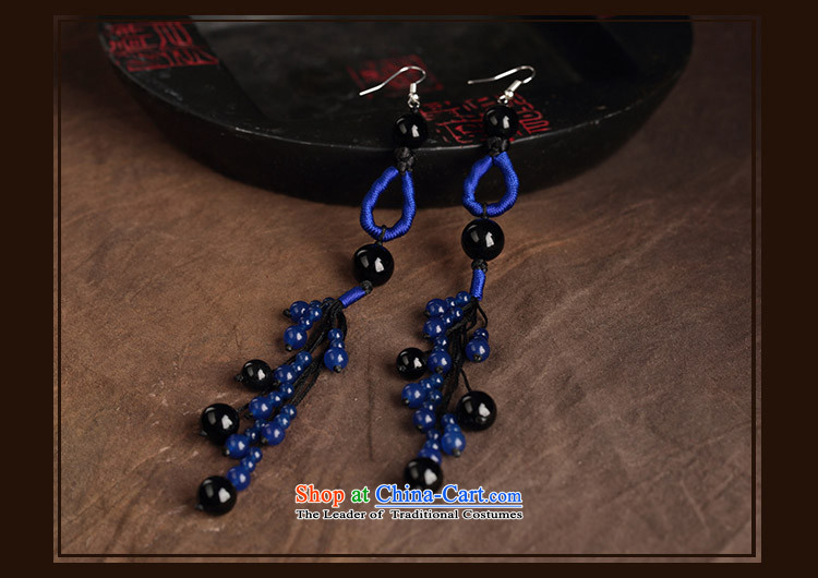 Ancient Costume earrings dark blue agate retro ethnic decorations female long ear fall between temperament Ear Clip Silver _Fit Plus 2$Kungkuan no picture, prices, brand platters! The elections are supplied in the national character of distribution, so action, buy now enjoy more preferential! As soon as possible.