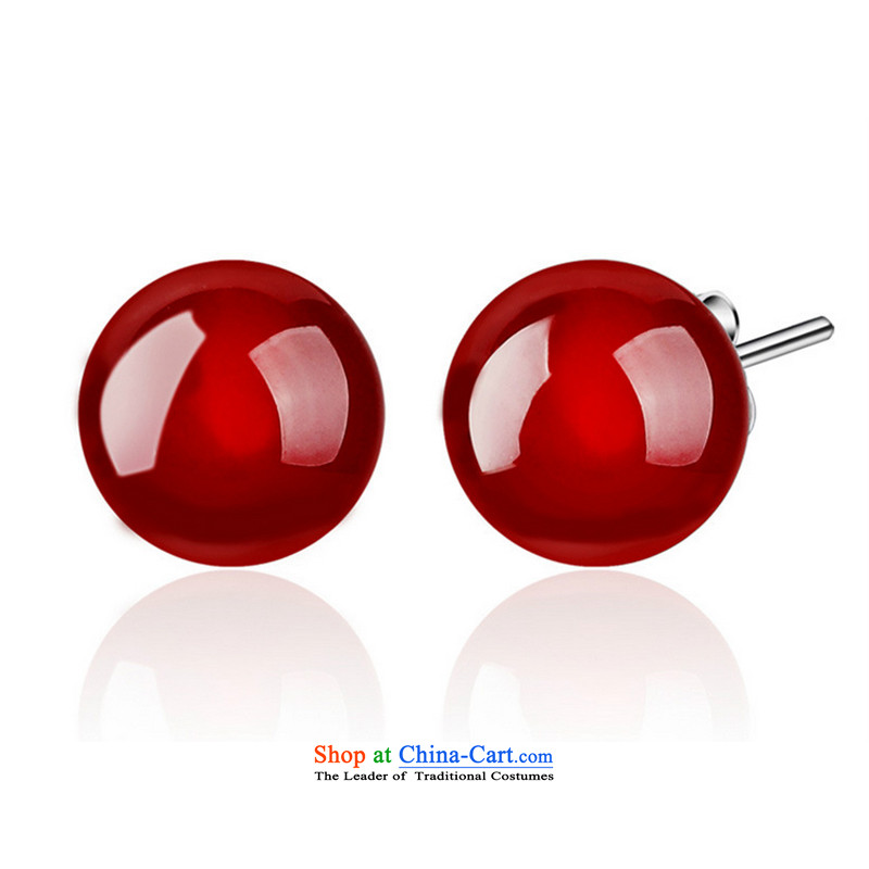 Kim Taek-Lung Cheung Emulation Red Agate ethnic Chinese red minimalist ears pierced the Chinese Red, Kanazawa Long Shong , , , shopping on the Internet