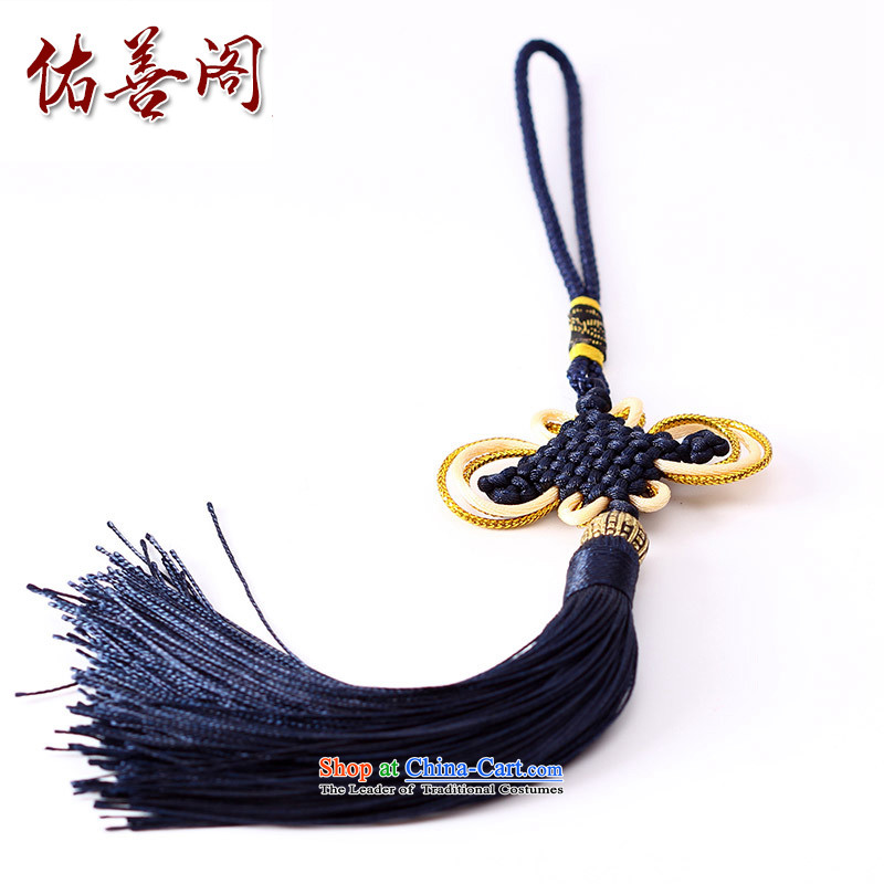 Woo Shin Ascott International China characteristics well field macrame Phillips head high and contemptuous of knot hanging multi-color flow su tassels DIY braided accessories Dark Blue