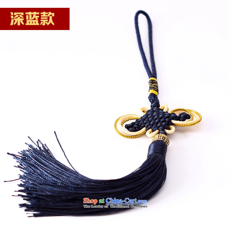 Woo Shin Ascott International China characteristics well field macrame Phillips head high and contemptuous of knot hanging multi-color flow su tassels DIY braided accessories, dark blue-woo good Kok shopping on the Internet has been pressed.