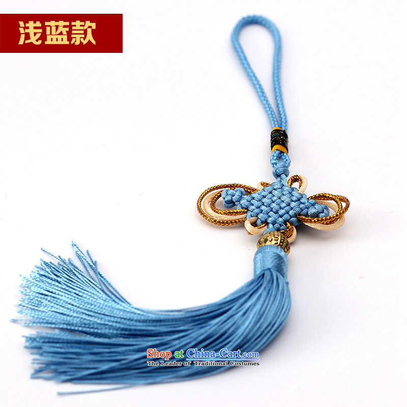 Woo Shin Ascott International China characteristics well field macrame Phillips head high and contemptuous of knot hanging multi-color flow su tassels DIY braided accessories light blue, Woo good court shopping on the Internet has been pressed.