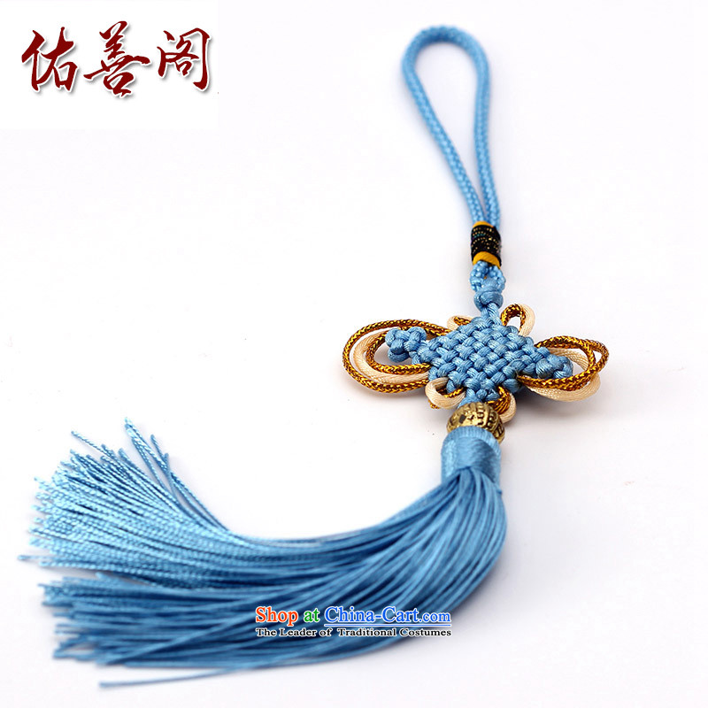 Woo Shin Ascott International China characteristics well field macrame Phillips head high and contemptuous of knot hanging multi-color flow su tassels DIY braided accessories light blue, Woo good court shopping on the Internet has been pressed.
