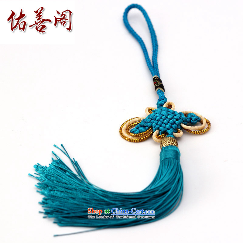 Woo Shin Ascott International China characteristics well field macrame Phillips head high and contemptuous of knot hanging multi-color flow su tassels DIY braided accessories Sea blue