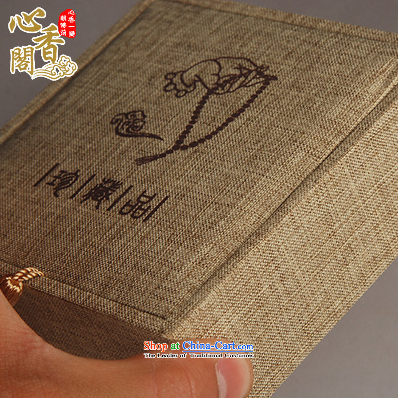The pavilion of the fragrance of heart bead linen cartridge wooden boxes from hand chain bracelets gift packaging Jewelry Box China wind retro lift cover bead wooden box ( A) Tsing Ma color linen bead wooden box, the pavilion of the fragrance of heart , ,