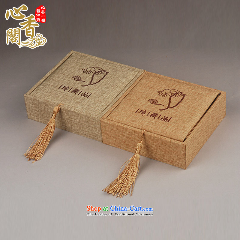 The pavilion of the fragrance of heart bead linen cartridge wooden boxes from hand chain bracelets gift packaging Jewelry Box China wind retro lift cover bead wooden box ( A) Tsing Ma color linen bead wooden box, the pavilion of the fragrance of heart , ,