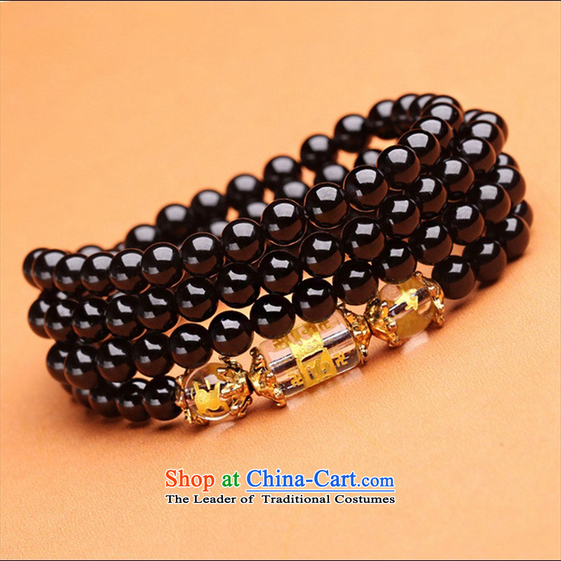 12 animals of the Clare Albemarle emulation black Onyx Obsidian Hand chain synthetic crystals 108 bead multi-turn female couple) Ornaments black sheep of the Chinese zodiac, 6mm agate Klein (kelaiyabao Ya Bao) , , , shopping on the Internet