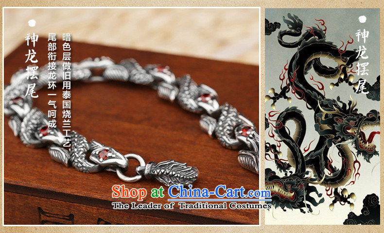 Beier stylish furnishings reminiscent of the men of the Chinese zodiac dragon silver bracelet male 925 silver wave of Chinese men and hand chain SCTYSL001 red zircon approximately 19cm photo, prices, brand platters! The elections are supplied in the national character of distribution, so action, buy now enjoy more preferential! As soon as possible.