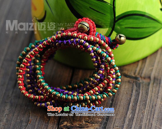 Mai Gigi Lai of ethnic purity traditional hand-woven wax-tri-color copper bells necklace color beaded gift picture, prices, brand platters! The elections are supplied in the national character of distribution, so action, buy now enjoy more preferential! As soon as possible.