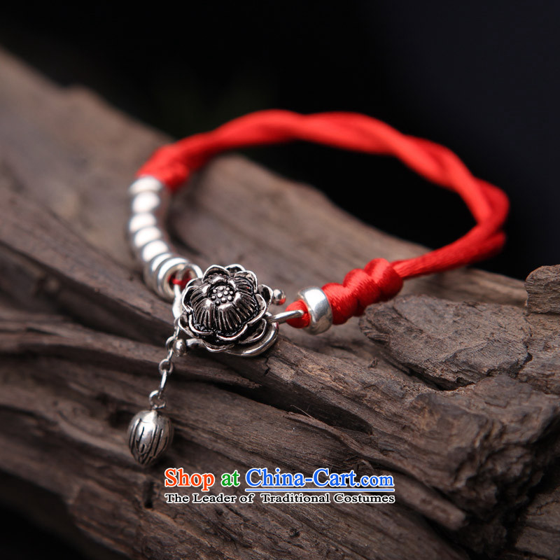 Phoenix Nirvana original Hand Woven by the year red lotus 925 silver bracelet female DIY China wind ornaments of Lin bracelet, Phoenix Nirvana , , , shopping on the Internet