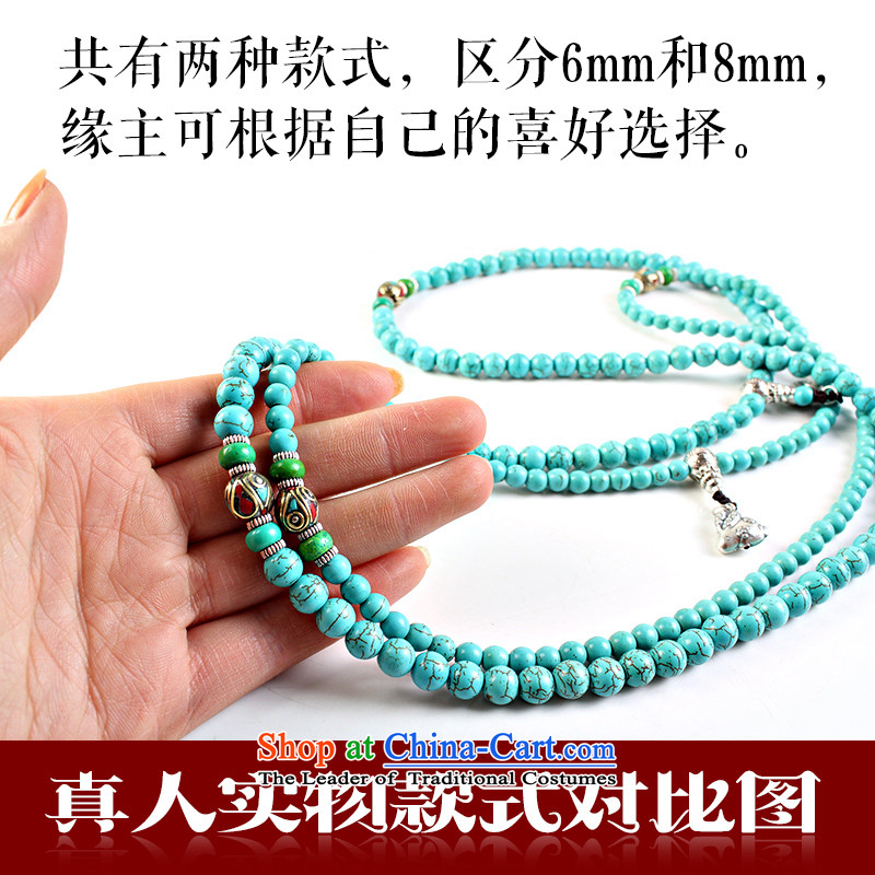 Easy-to-edge optimization turquoise bead bracelets 108 hand string Tibetan silver screws zodiac multi-tier hand chain men and women of the Chinese zodiac of the mouse by euthanasia checelony pendant shopping on the Internet has been pressed.
