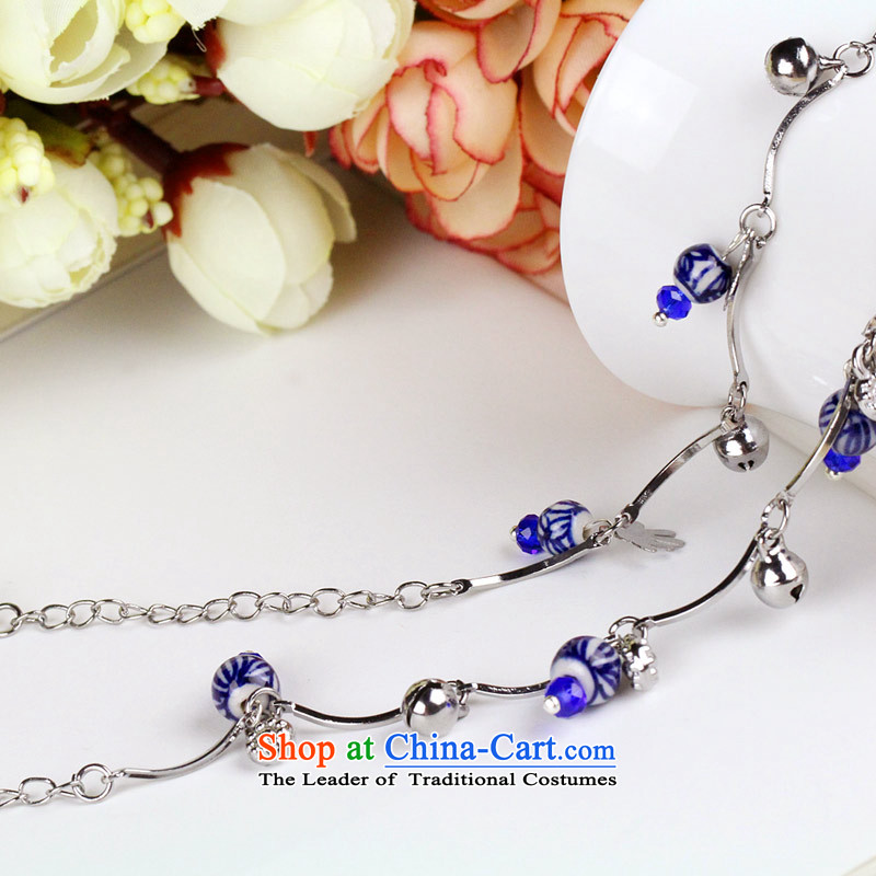 Jing Huan stylish creative Chinese Ethnic Wind rushed girlfriend gift manually jewelry accessories ceramic Blue Bell JBLT019 hand Chain Link Pin Kit, JING HUAN , , , shopping on the Internet