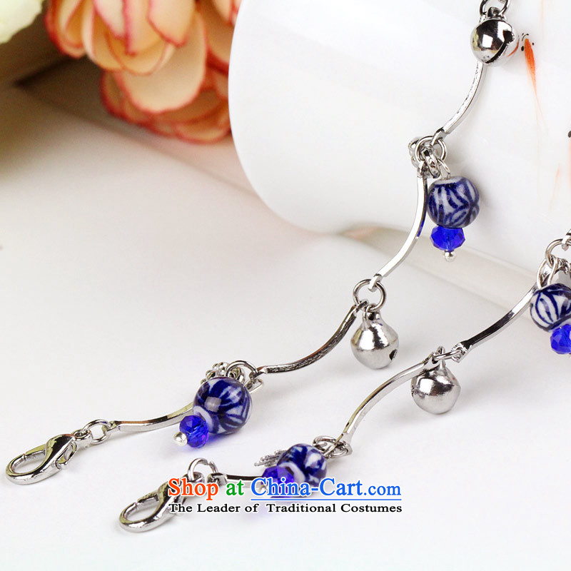 Jing Huan stylish creative Chinese Ethnic Wind rushed girlfriend gift manually jewelry accessories ceramic Blue Bell JBLT019 hand Chain Link Pin Kit, JING HUAN , , , shopping on the Internet