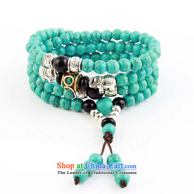 Good house-woo Tibetan style emulation turquoise bead bracelets 108 screws hand chain multiple layers of candida albicans ground resin honey wax female couple of Buddha's head of the Chinese zodiac, Woo good house chicken , , , shopping on the Internet