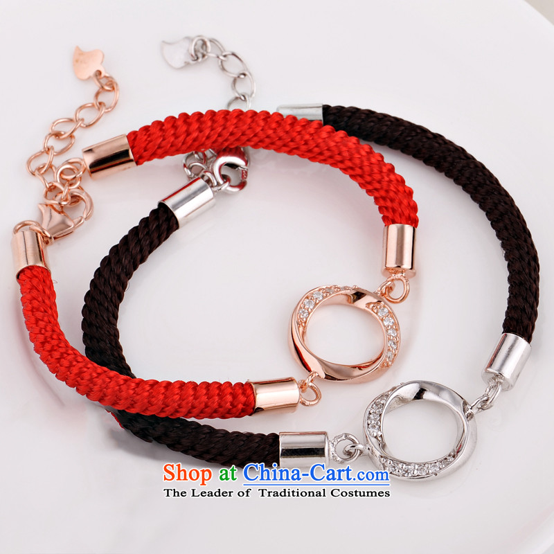 The United States and 925 silver bracelet couples red couples ornaments are accompanied by a couple hand chain women - Chinese red, the United States has been pressed shopping on the Internet