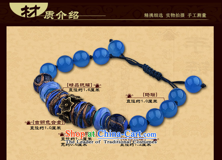 Original retro-Tibetan ethnic decor hand chain female blue glaze agate hand string China wind jewelry products wrist net size (Posted Amount )14-17 wrist cm photo, prices, brand platters! The elections are supplied in the national character of distribution, so action, buy now enjoy more preferential! As soon as possible.