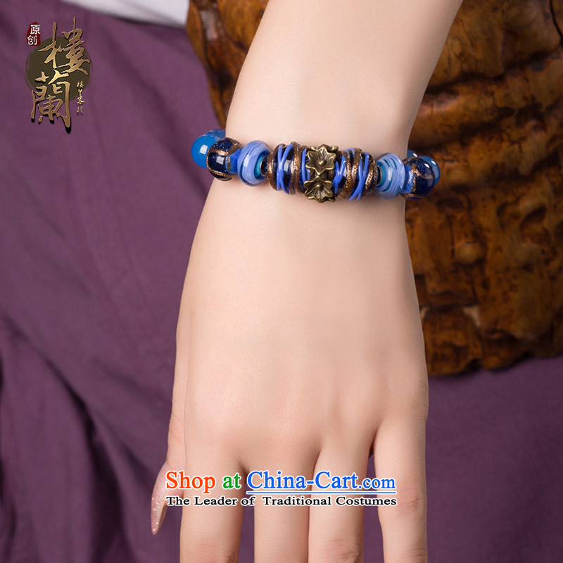 Original retro-Tibetan ethnic decor hand chain female blue glaze agate hand string China wind jewelry products wrist net size (Posted Amount )17-20 wrist strap, possession and the , , , cm shopping on the Internet