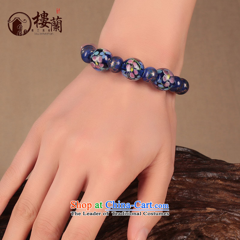 The original glass beads ceramic balls to string retro Yunnan ethnic wind hand chain China wind jewelry products, the United States has been pressed female shopping on the Internet