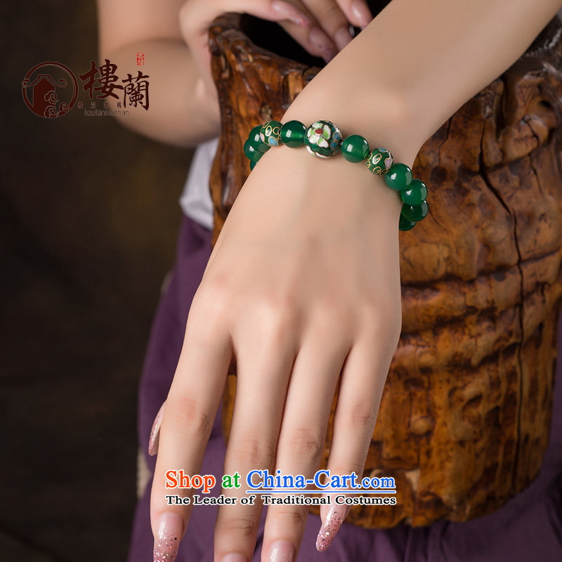 Green ethnic boudoir honey hand chain students Cloisonne Accessory agate hand string female China wind jewelry products wrist net size 20 cm, possession of the United States , , , shopping on the Internet